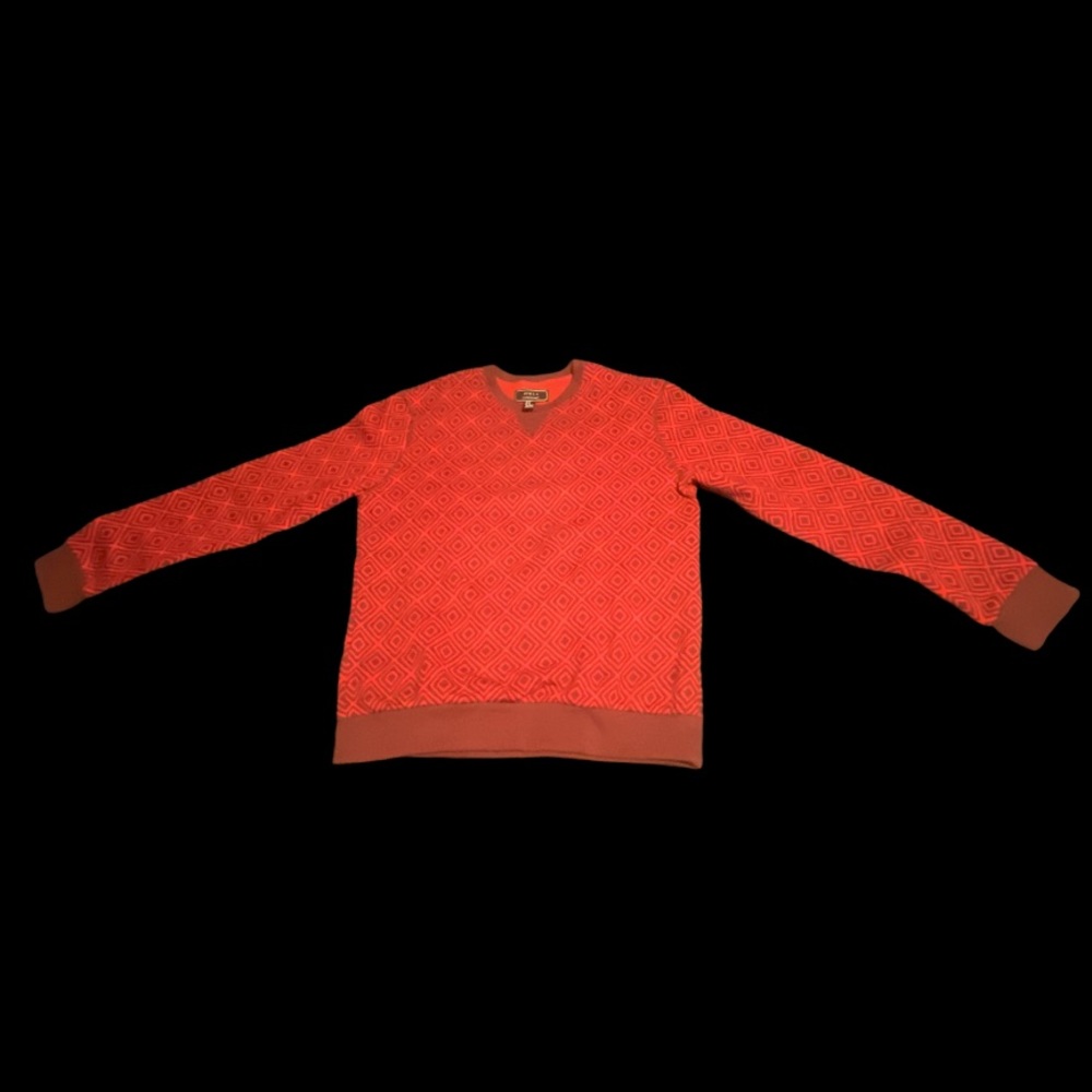 FOREVER 21 Men Geometric Print Long Sleeve Sweatshirt in Red (Size M)